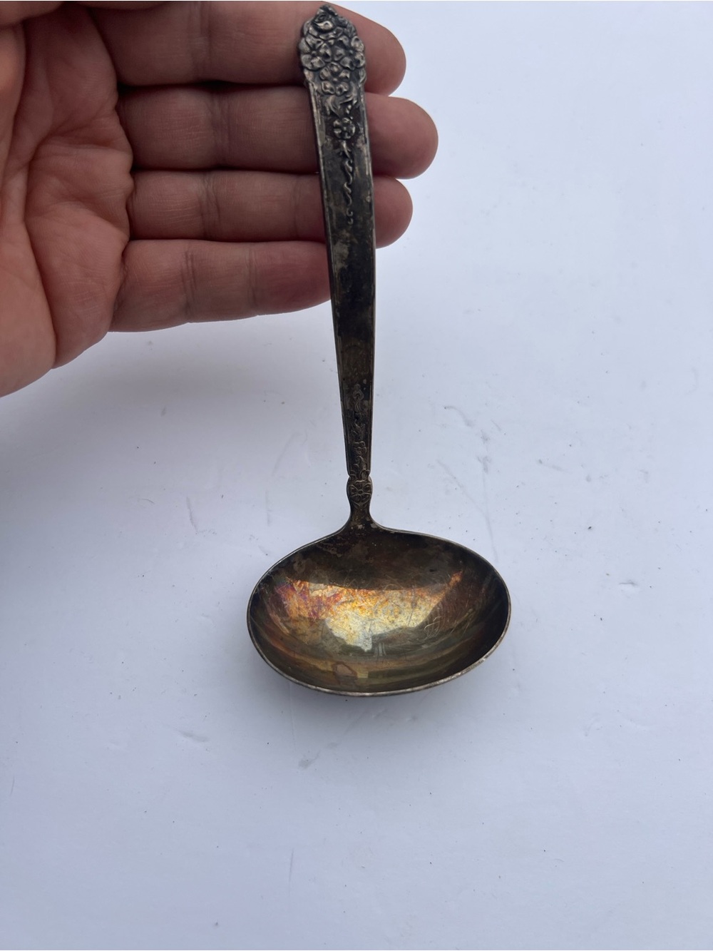 Vintage National Silver Co King Edward Silverplate 6" Cream / Sauce Ladle